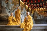 Praying monks