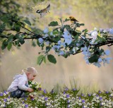 Girl and flowers