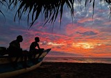Anglers of the setting sun